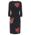 DOLCE & GABBANA Embroidered crêpe sheath dress,P00522510