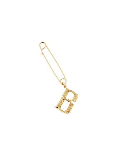Oscar De La Renta B Safety Pin Brooch In Gold