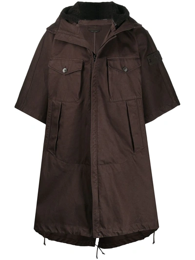 Stone Island Ghost 连帽斗篷 In Brown