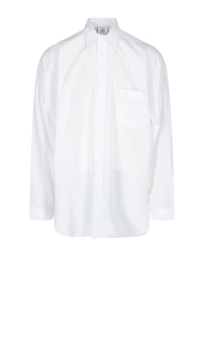 Vetements Women's White Cotton Shirt