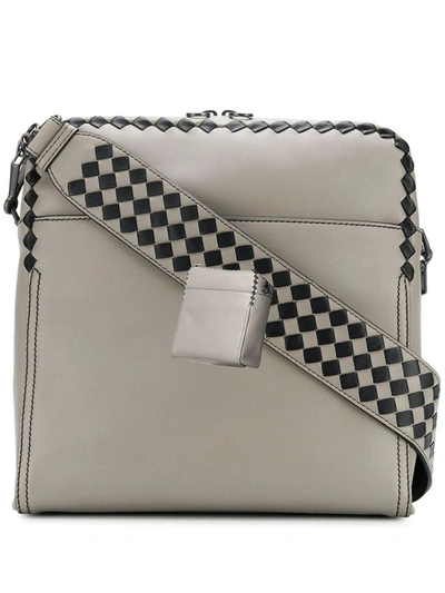 Bottega Veneta Men's Grey Leather Messenger Bag
