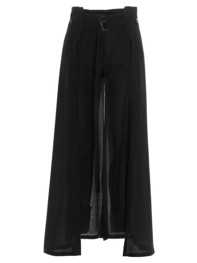 Ann Demeulemeester Removable Skirt Trousers In Black