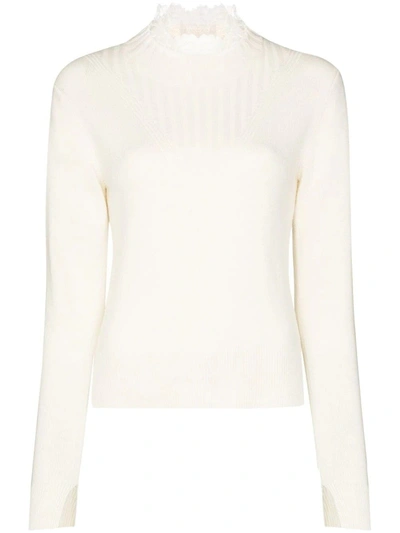 See By Chloé Knit And Lace Top In White