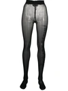 Philipp Plein Logo Gem-embellished Tights In Black