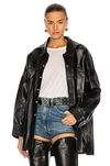 R13 LEATHER OVERSIZED COWBOY SHIRT,R13-WS208