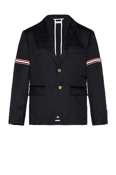 Thom Browne Unconstructed Gg Armband Jacket In Navy