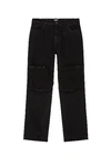 RAF SIMONS RELAXED FIT DENIM PANTS WITH CUT OUT KNEE PATCHES,RSIM-MJ11