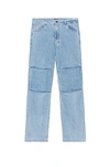 RAF SIMONS RELAXED FIT DENIM PANTS WITH CUT OUT KNEE PATCHES,RSIM-MJ12