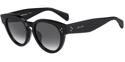 Celine Cl 41061fs 807 Xm Round Sunglasses In Black