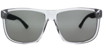 Gucci Gg 0010s 004 Rectangle Polarized Sunglasses In Grey