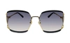 GUCCI GG 0593SK 001 RECTANGULAR / SQUARE SUNGLASSES