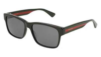 Gucci Gg0340s 006 Rectangle Sunglasses In Grey