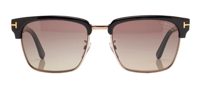 Tom Ford 0367 River Sqaure Clubmaster Polarized Sunglasses In Grey