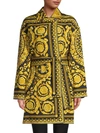 VERSACE REVERSIBLE PRINT WRAP COAT,0400013155775