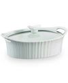 Corningware French White 1.5-qt. Oval Casserole With Glass Lid In White