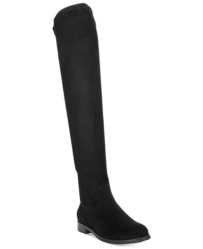 Kenneth Cole Reaction Wind-y Womens Faux Suede Tall Over-the-knee Boots In Black