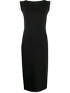 ESCADA CONTRAST-SLEEVE FITTED DRESS