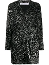 Iro Mielan Metallic Leopard-print Velvet Mini Dress In Black