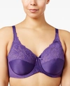 Lilyette By Bali Minimizer Comfort Lace Underwire Bra 428 In Purple Vista