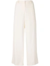 THEORY WIDE-LEG CROPPED TROUSERS