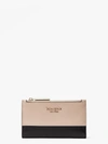 Kate Spade Spencer Small Slim Bifold Wallet In Warm Beige/black