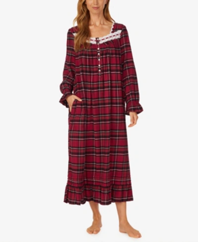 Eileen West Berry Plaid Ballet Flannel Nightgown