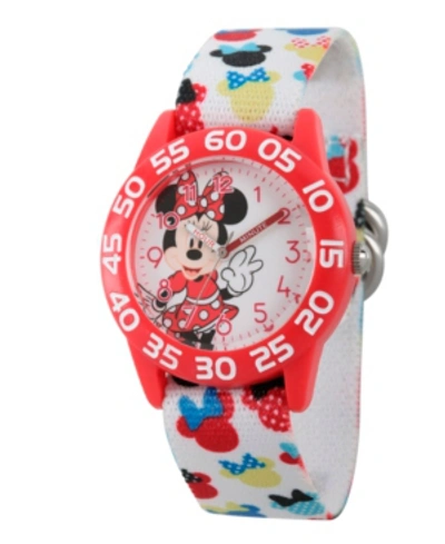 Ewatchfactory Kids' Disney Minnie Mouse Girls' Red Plastic Time Teacher Watch In White