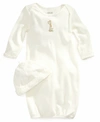 LITTLE ME BABY BOYS OR BABY GIRLS GIRAFFE GOWN AND HAT, 2 PIECE SET