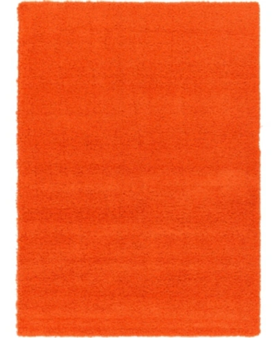 Bridgeport Home Closeout! Bayshore Home Exact Shag Exs1 7' X 10' Area Rug In Tiger Oran