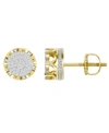 MACY'S MEN'S DIAMOND (1/6 CT.T.W.) EARRING SET IN 10K YELLOW GOLD