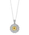 EFFY COLLECTION EFFY DIAMOND FLORAL 18" PENDANT NECKLACE (2-1/2 CT. T.W.) IN 18K GOLD & WHITE GOLD