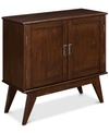 Simpli Home Kentler Mid Century Low Storage Cabinet In Medium Auburn Brown
