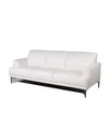 Nice Link Michola Mid-century Leather Sofa In White In Blanco