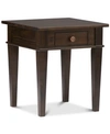 Simpli Home Thompson End Table In Tobacco Brown