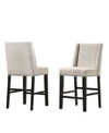 Carolina Classics Zoe Upholstered Counter Stool, Set Of 2 In Ivory