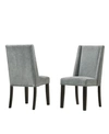 Carolina Classics Zoe Upholstered Dining Chair, Set Of 2 In Gray