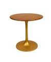 Furniture Alden Wood Top Round Dining Table In Gold-tone