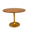 Furniture Alden Wood Top Round Dining Table In Gold-tone