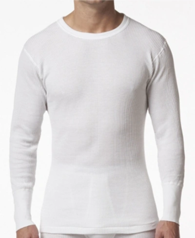 Stanfield's Men's Essentials Waffle Knit Thermal Long Sleeve Undershirt In White