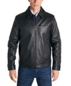 Perry Ellis Men's Classic Leather Jacket In Black