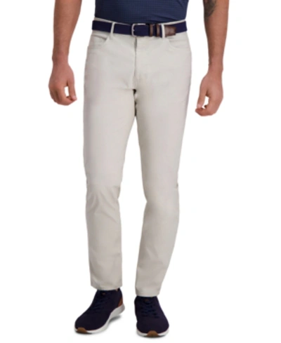 Haggar Men's Premium Comfort Khaki Slim-fit 2-way Stretch Wrinkle-resistant Flat-front Casual Pants In String