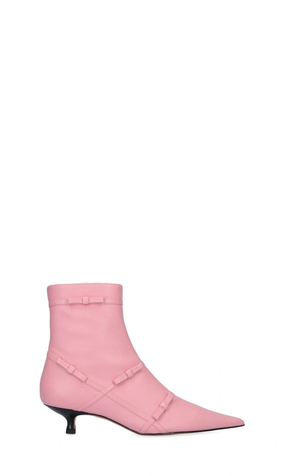 Abra Belt Ankle Boots In Pink