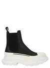 Alexander Mcqueen Black Nappa Leather Tread Slick Ankle Boots In Black