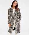 ANN TAYLOR BRUSHED LEOPARD PRINT SHAWL COLLAR COCOON COAT,553001