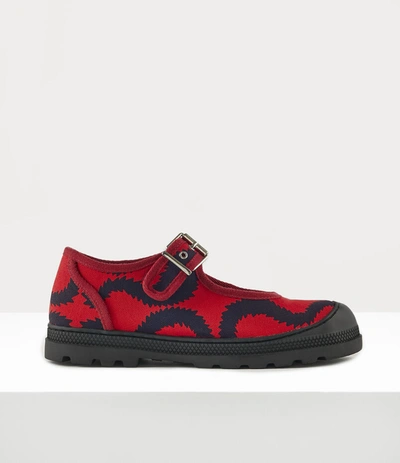 Vivienne Westwood Women's Pekin Bar Shoe Red/navy Squiggle