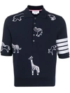 THOM BROWNE ALL OVER CHAIN STITCH POLO SHIRT