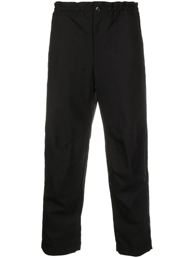 BLACK COMME DES GARÇONS CROPPED WOOL TROUSERS