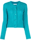 SEE BY CHLOÉ CABLE-KNIT FITTED CARDIGAN