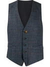 LARDINI PLAID CHECK WAISTCOAT