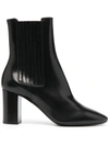 Saint Laurent Pointed Toe Ankle Boots In Black